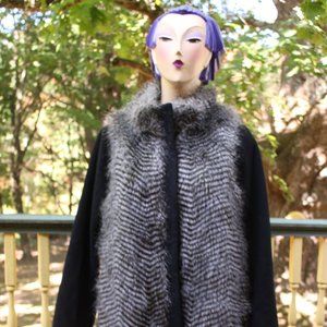 Ann Taylor Wool, Cashmere & Faux Fur Coat Size L